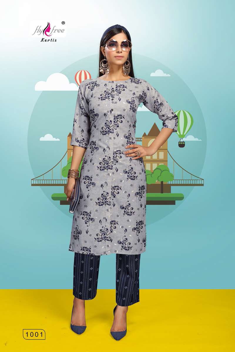 Fly Free Roller Fancy Ethnic Wear Latest Kurti With Bottom Collection